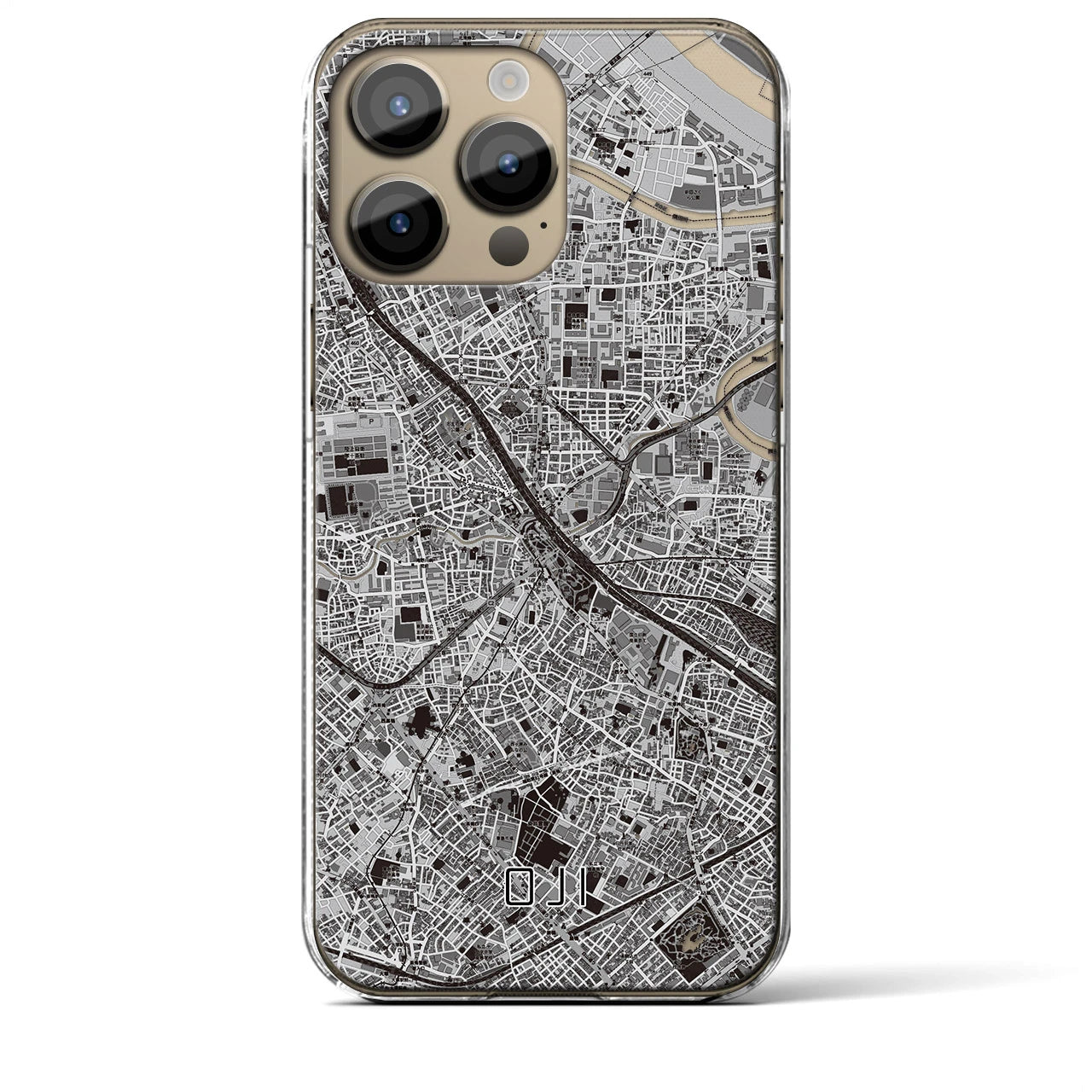 【王子(東京都)】地図柄iPhoneケース(クリアタイプ)