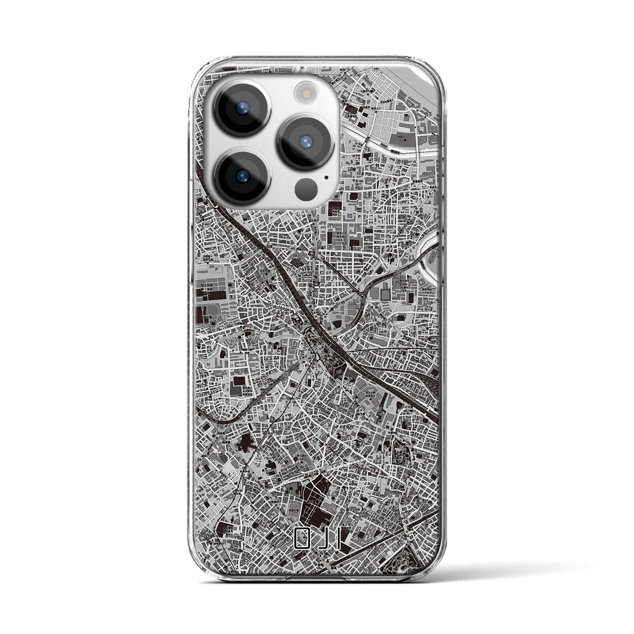 【王子(東京都)】地図柄iPhoneケース(クリアタイプ)