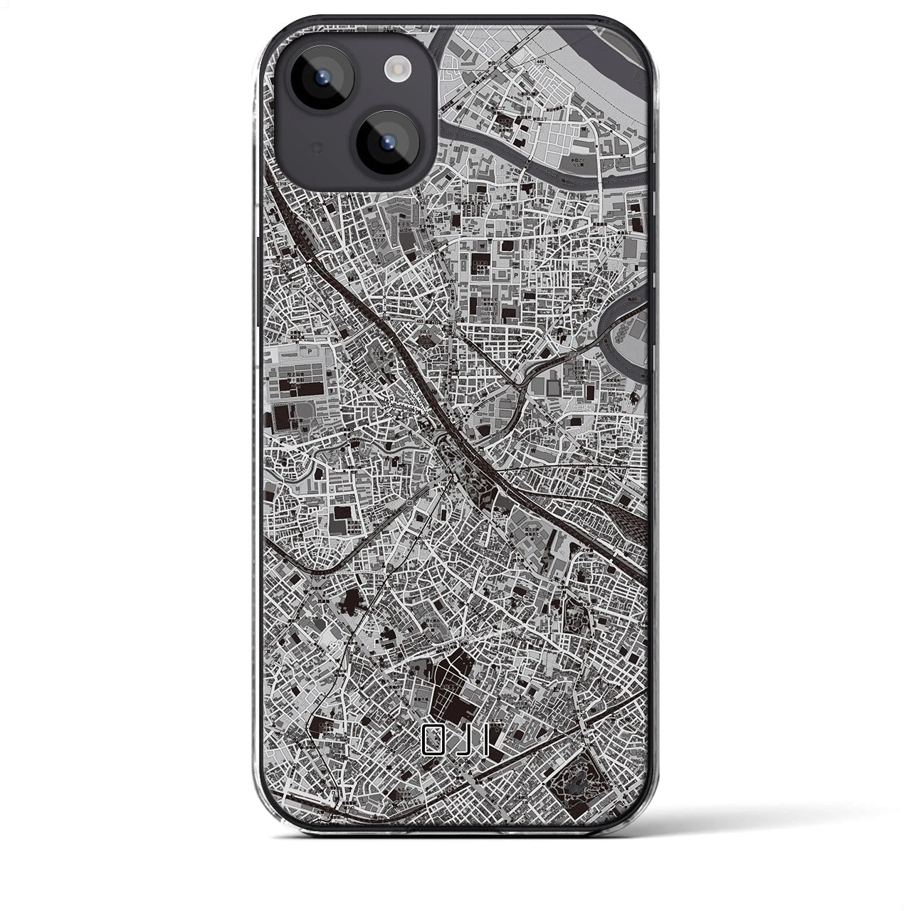 【王子(東京都)】地図柄iPhoneケース(クリアタイプ)