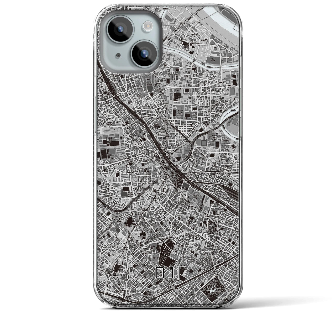 【王子(東京都)】地図柄iPhoneケース(クリアタイプ)