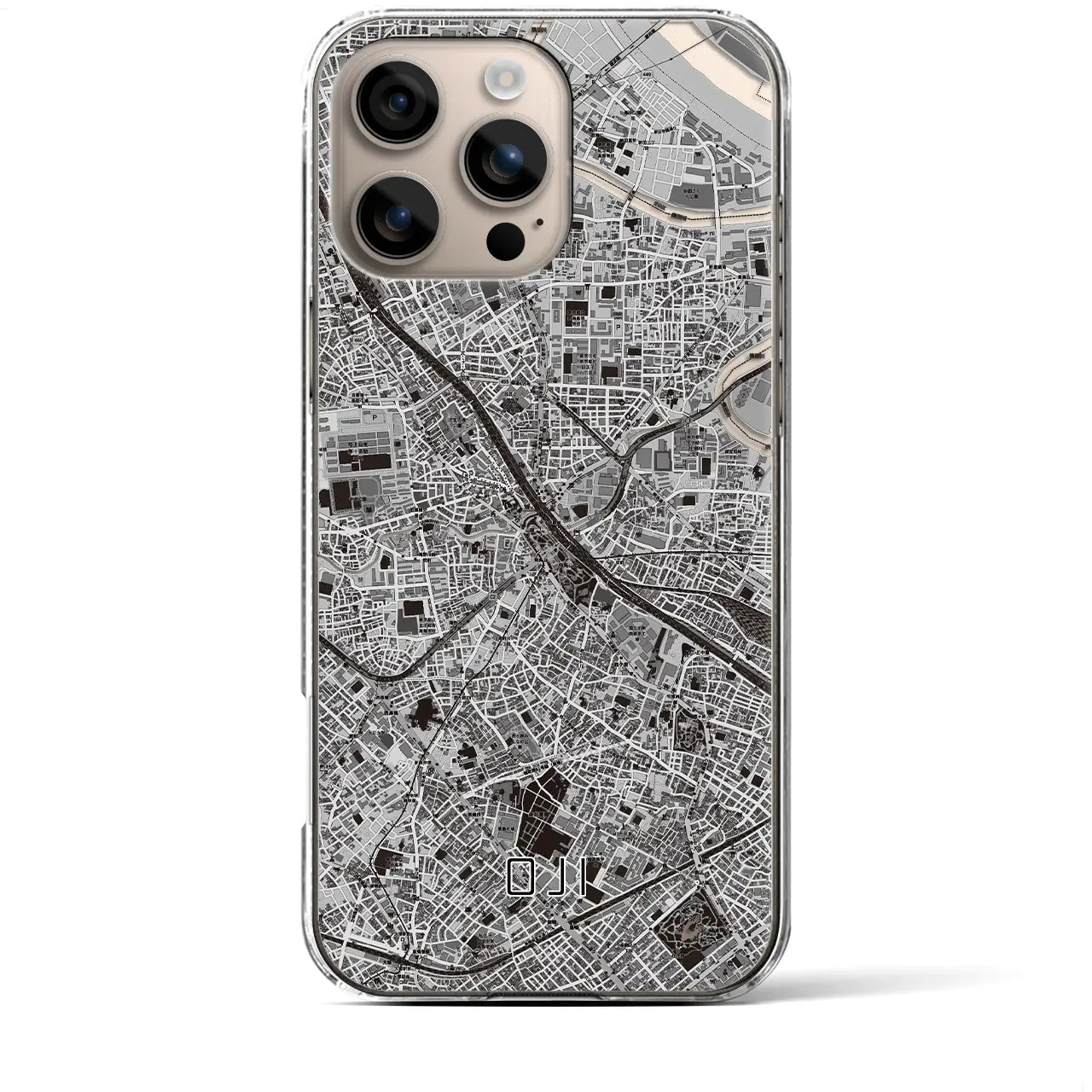 【王子(東京都)】地図柄iPhoneケース(クリアタイプ)