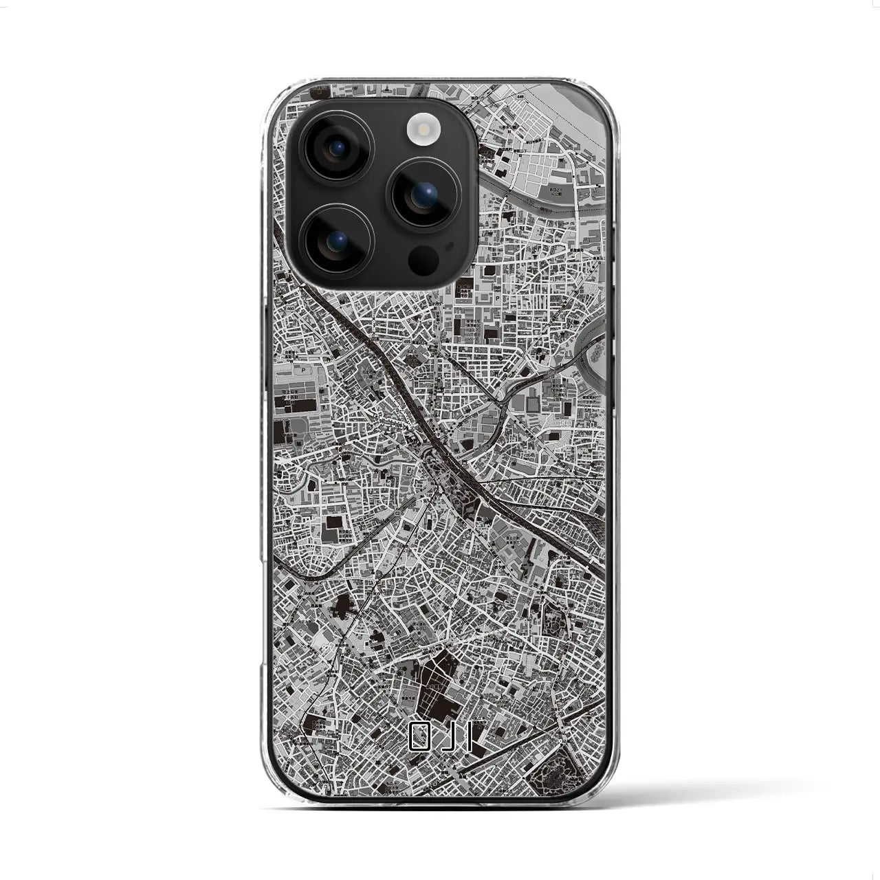 【王子(東京都)】地図柄iPhoneケース(クリアタイプ)