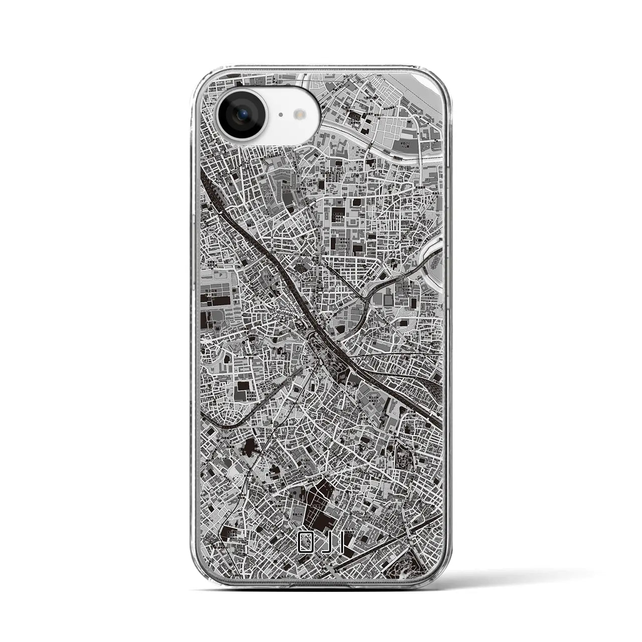 【王子(東京都)】地図柄iPhoneケース(クリアタイプ)