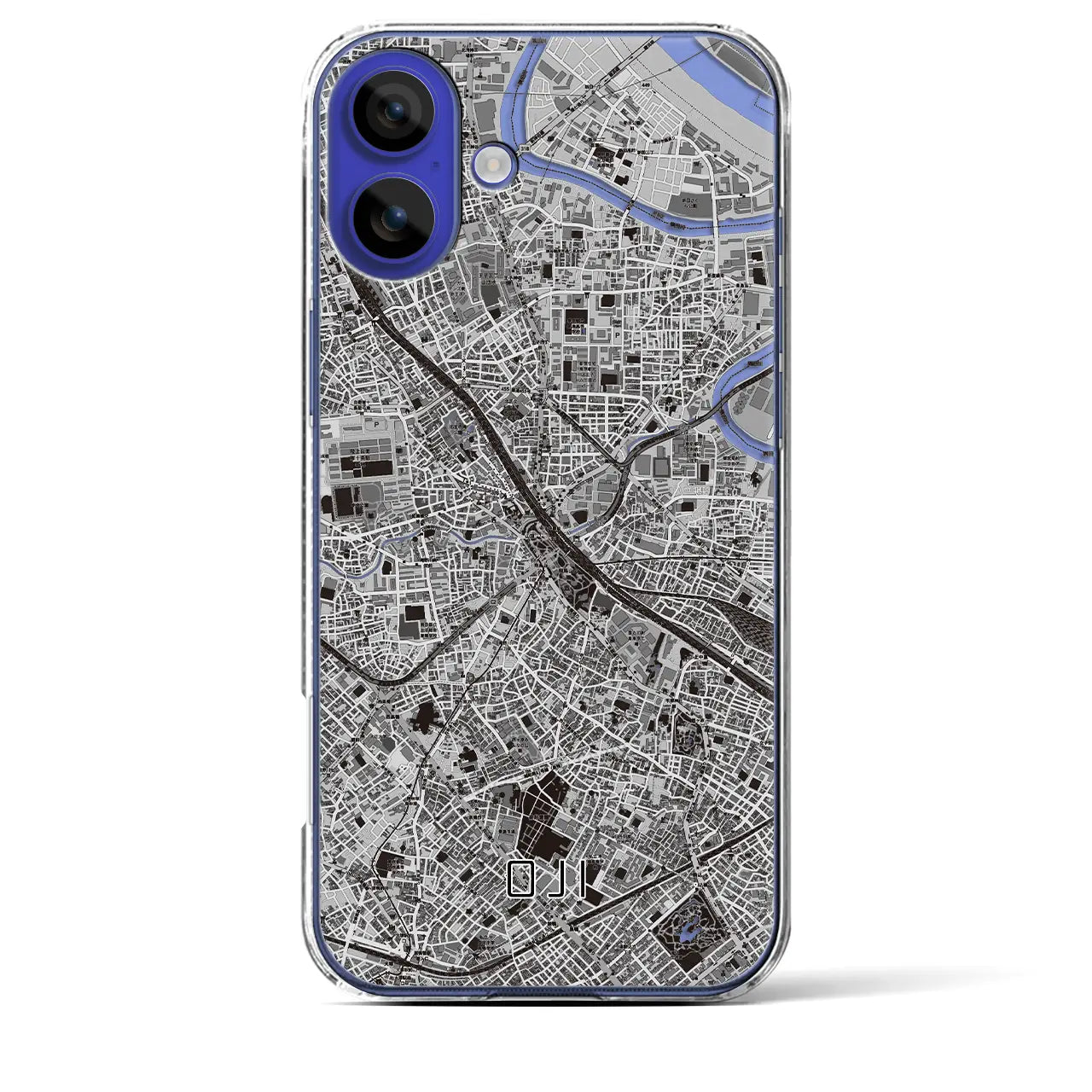 【王子(東京都)】地図柄iPhoneケース(クリアタイプ)