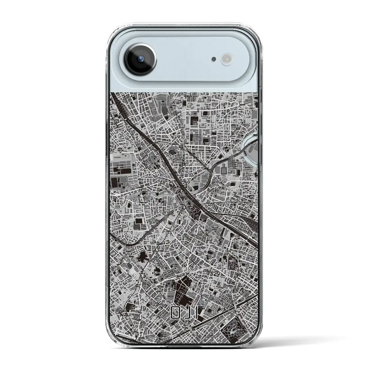 【王子(東京都)】地図柄iPhoneケース(クリアタイプ)モノトーン・iPhone 17 Pro Max 用