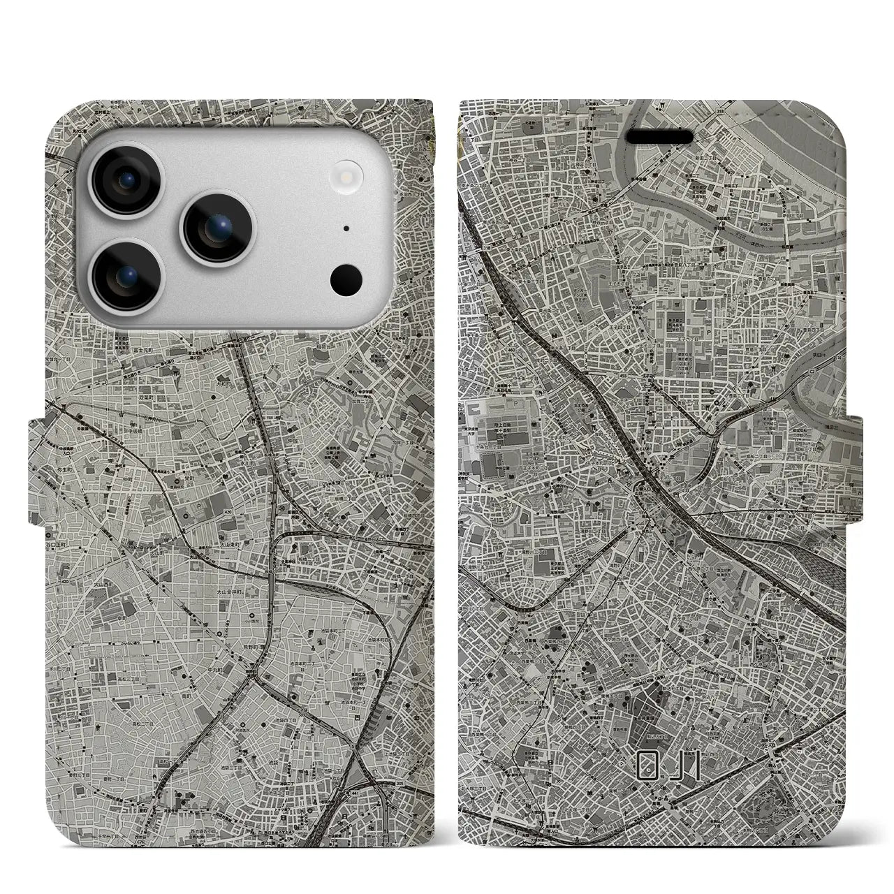 【王子(東京都)】地図柄iPhoneケース(手帳タイプ)