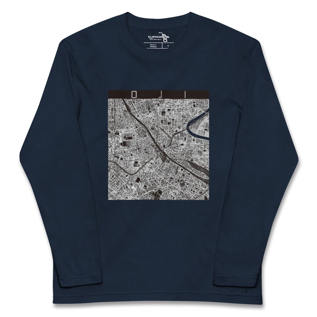 【王子(東京都)】地図柄ロングスリーブTシャツ