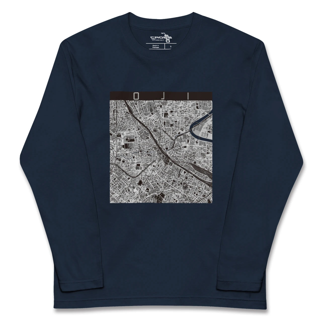 【王子(東京都)】地図柄ロングスリーブTシャツ