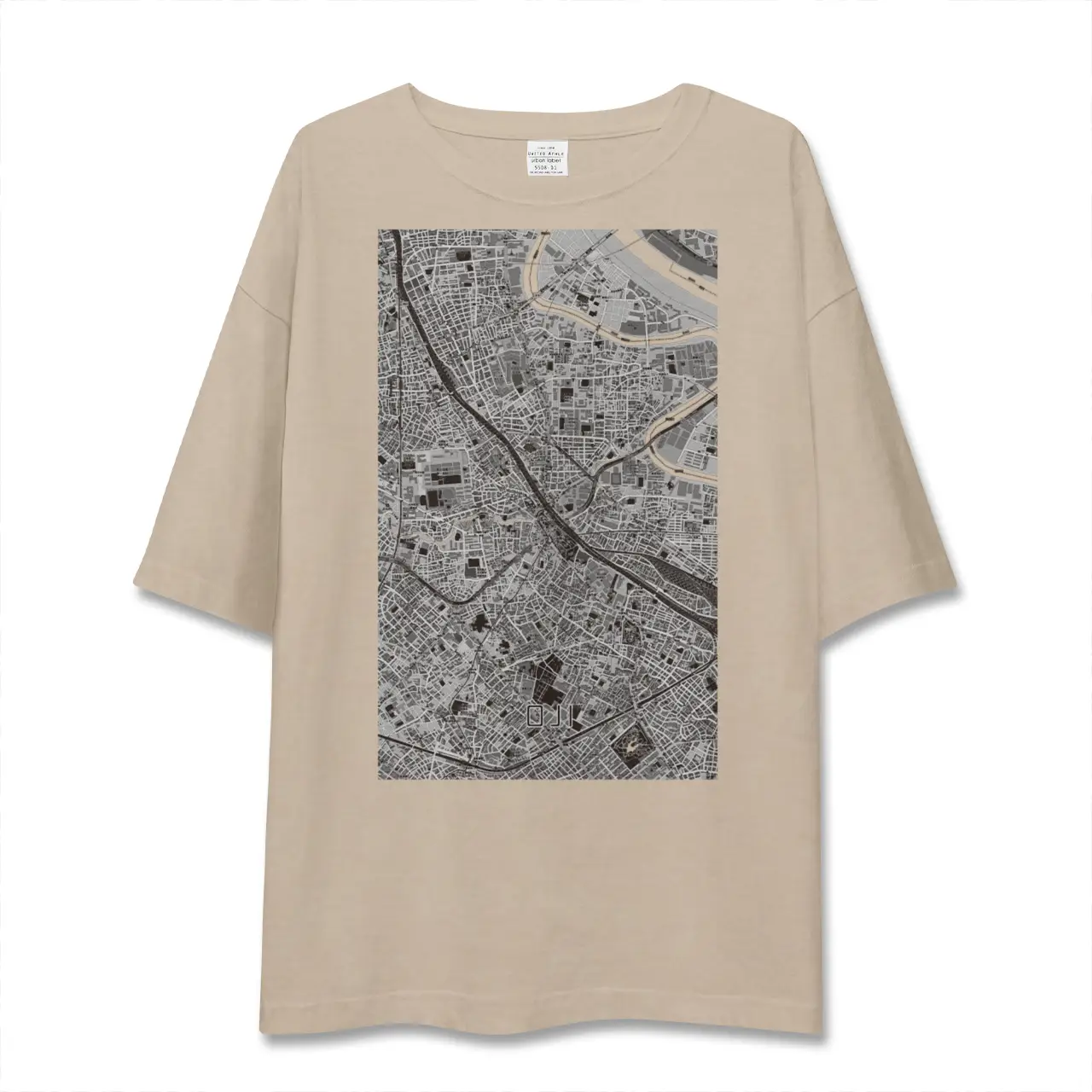 【王子(東京都)】地図柄ビッグシルエットTシャツ