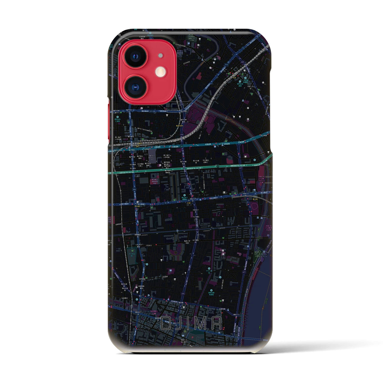 【大島(東京都)】地図柄iPhoneケース(バックカバータイプ)