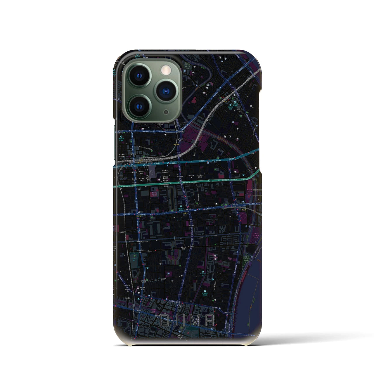 【大島(東京都)】地図柄iPhoneケース(バックカバータイプ)