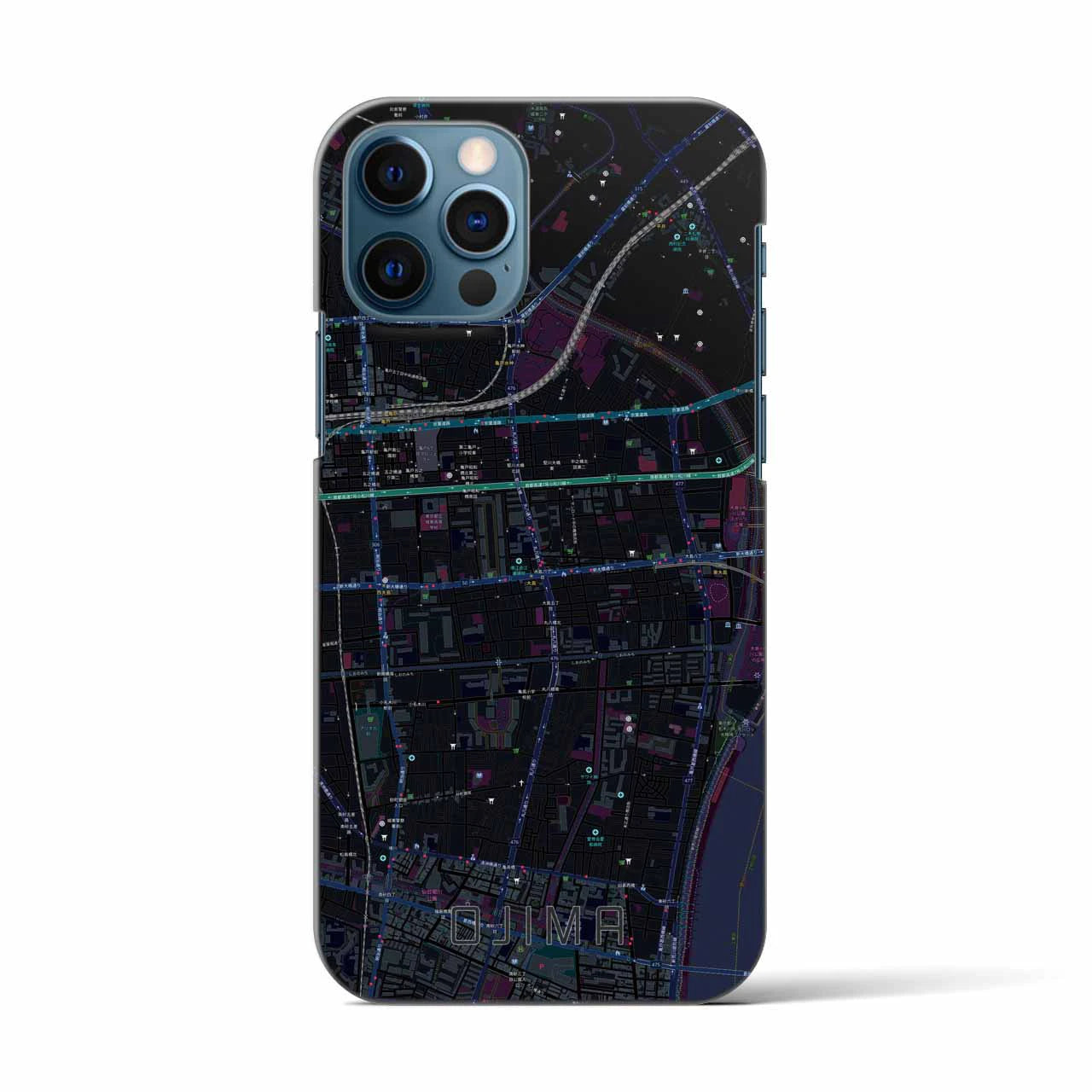 【大島(東京都)】地図柄iPhoneケース(バックカバータイプ)