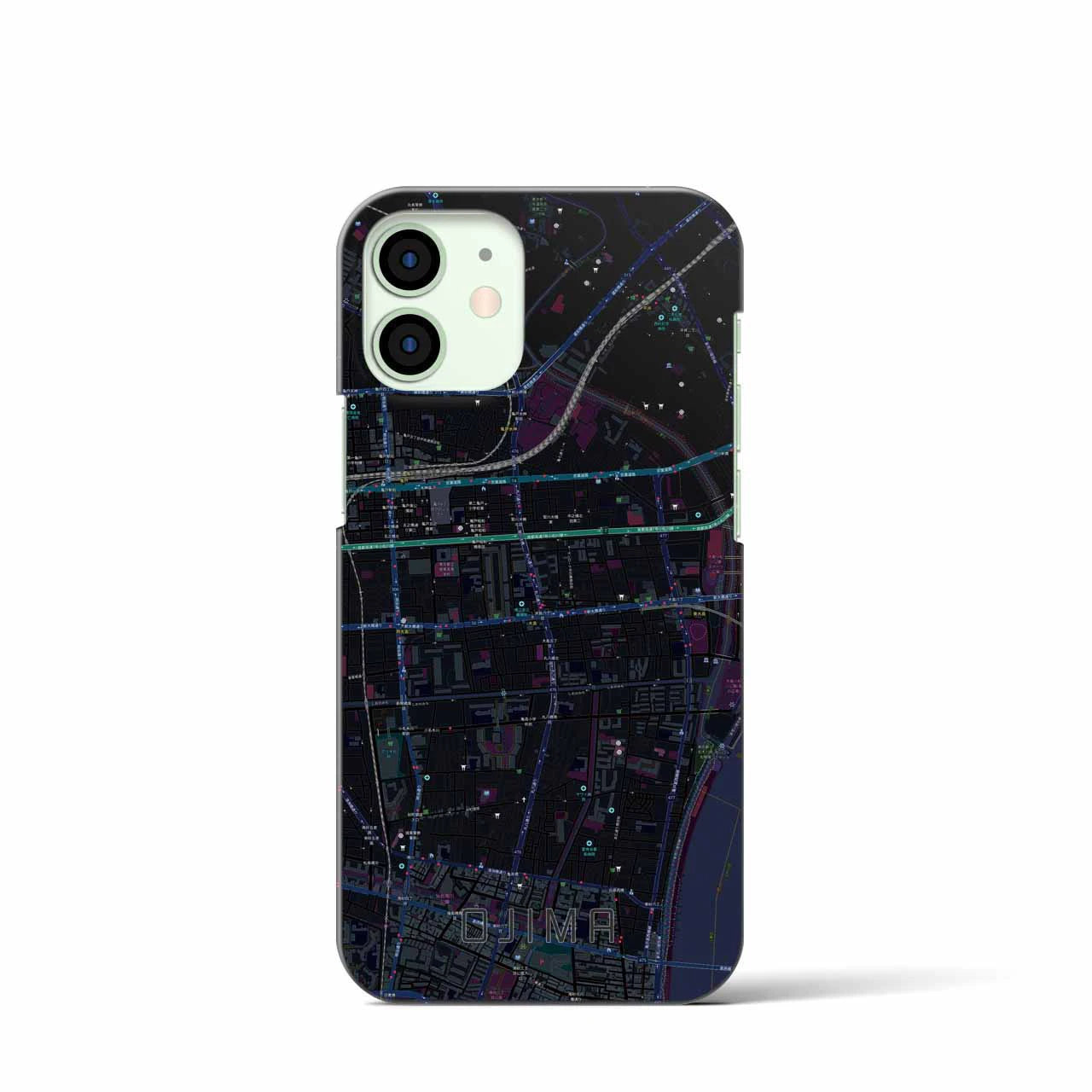 【大島(東京都)】地図柄iPhoneケース(バックカバータイプ)