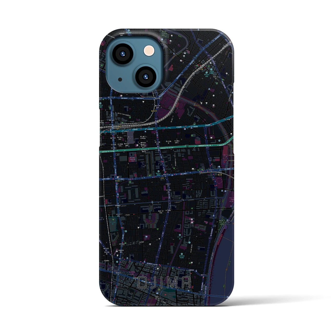 【大島(東京都)】地図柄iPhoneケース(バックカバータイプ)