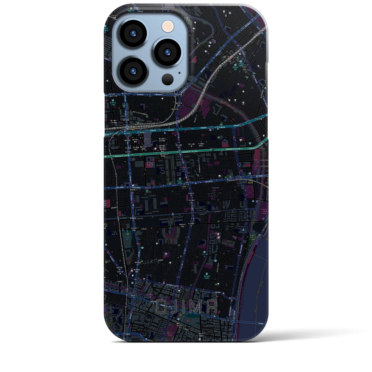 【大島(東京都)】地図柄iPhoneケース(バックカバータイプ)