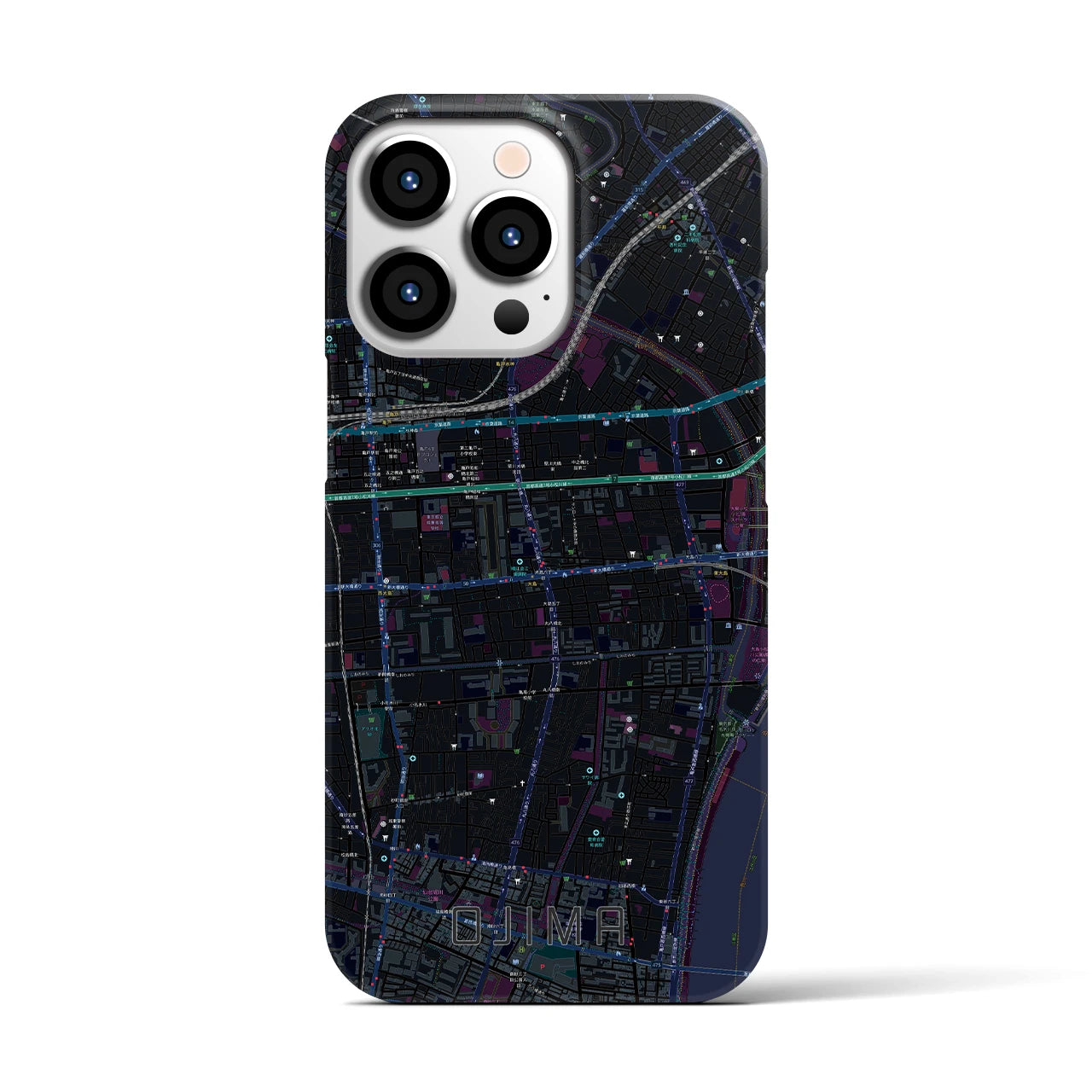 【大島(東京都)】地図柄iPhoneケース(バックカバータイプ)