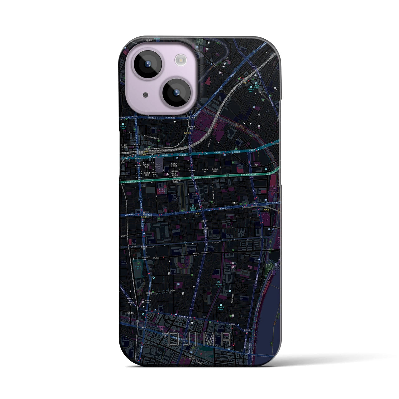【大島(東京都)】地図柄iPhoneケース(バックカバータイプ)