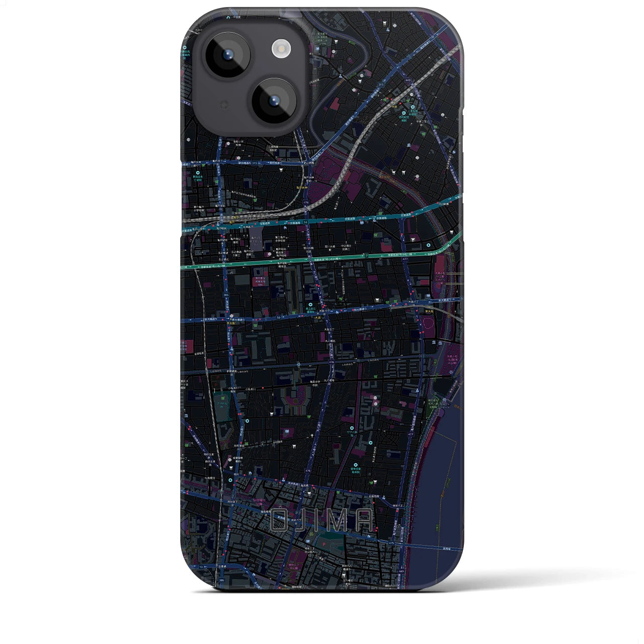 【大島(東京都)】地図柄iPhoneケース(バックカバータイプ)