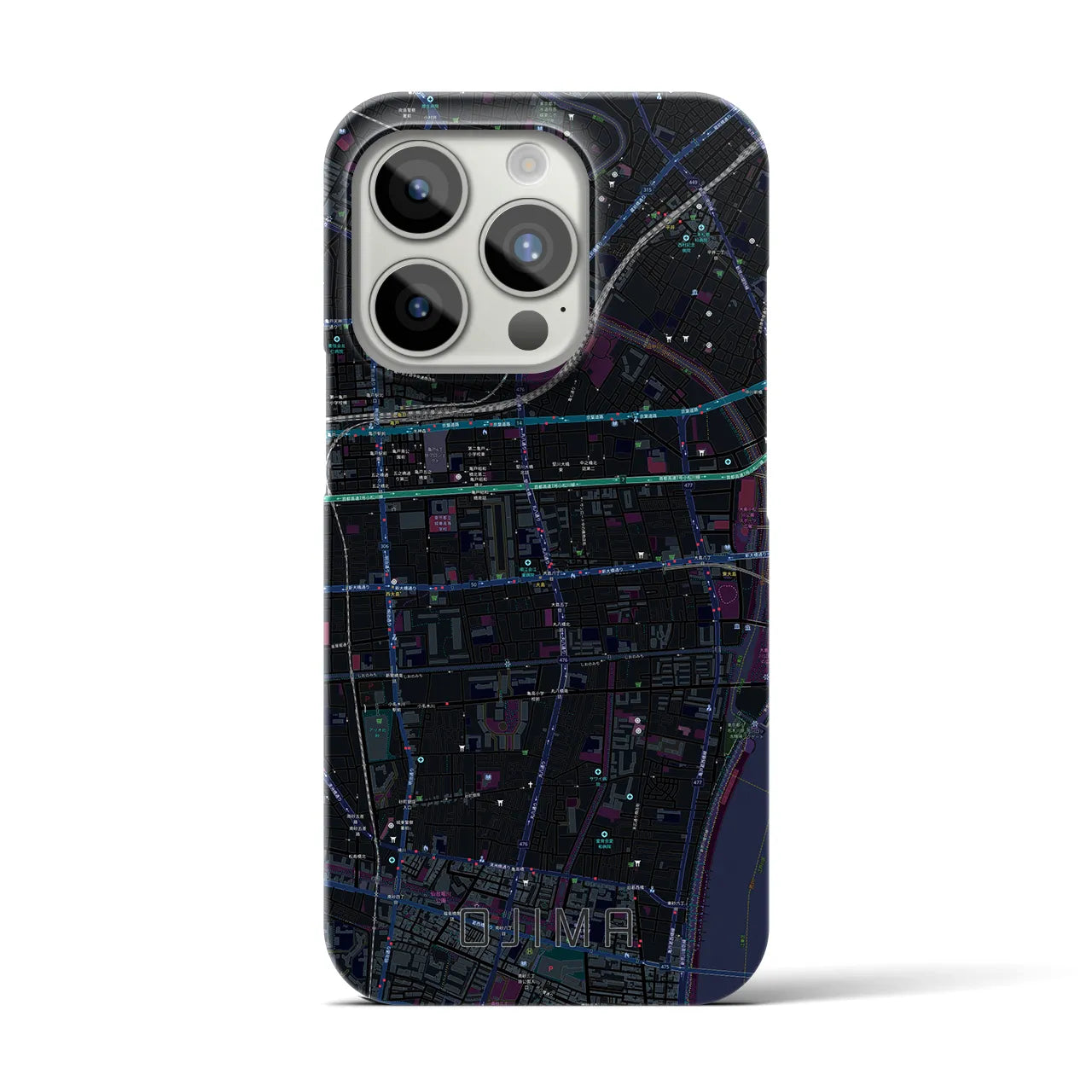 【大島(東京都)】地図柄iPhoneケース(バックカバータイプ)