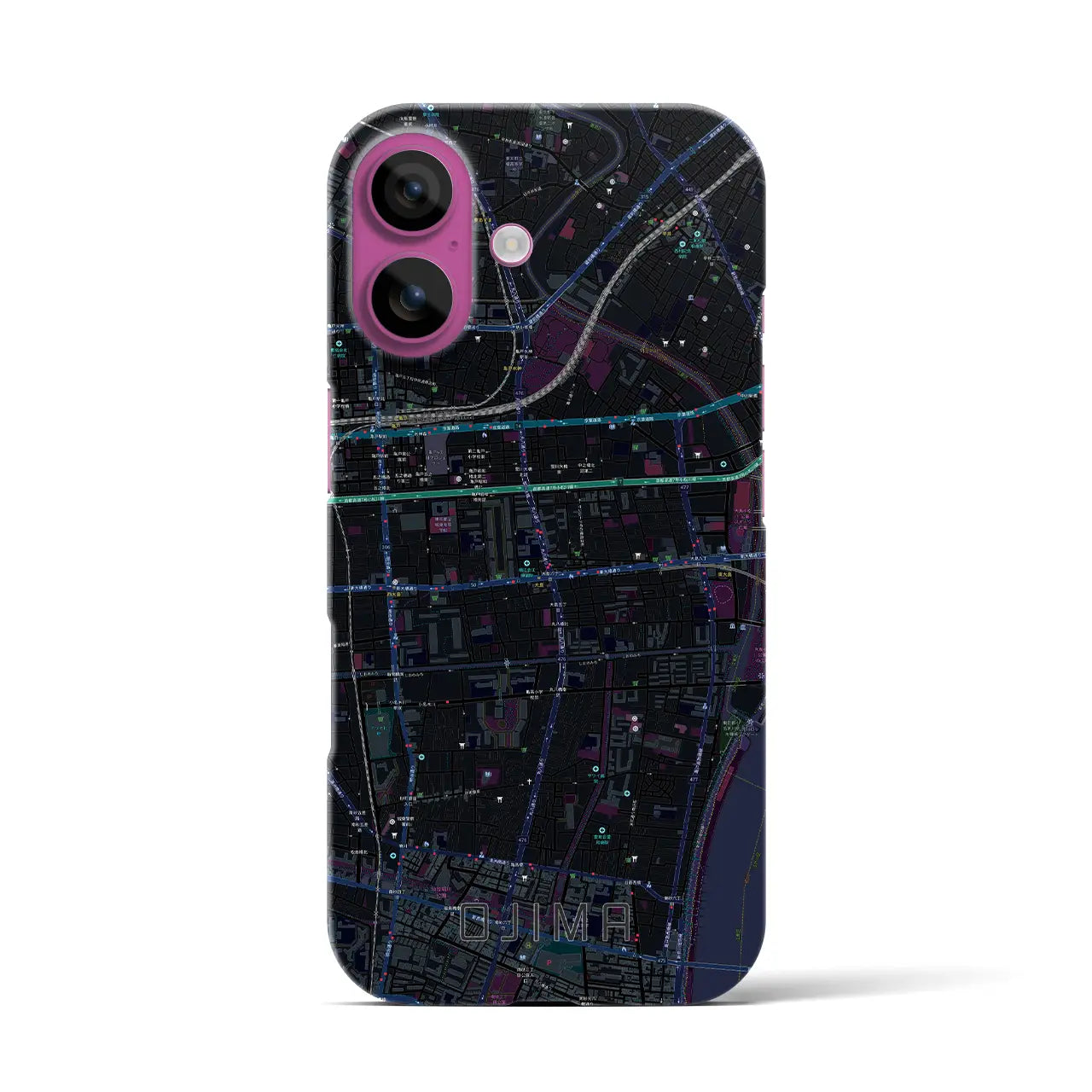 【大島(東京都)】地図柄iPhoneケース(バックカバータイプ)