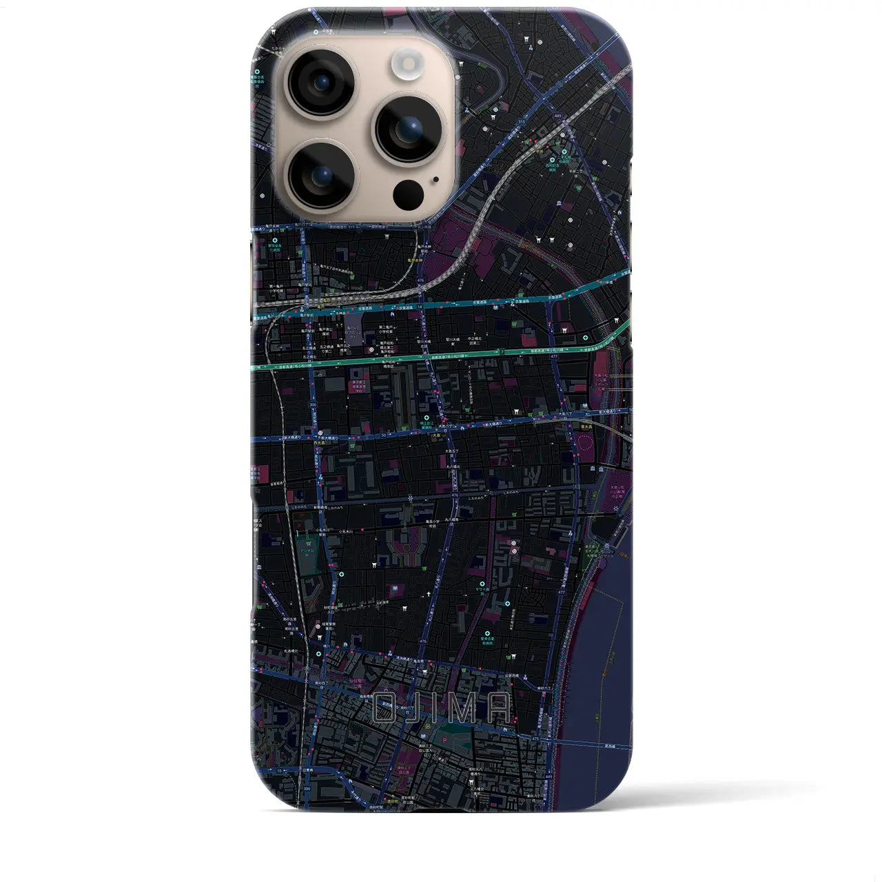 【大島(東京都)】地図柄iPhoneケース(バックカバータイプ)