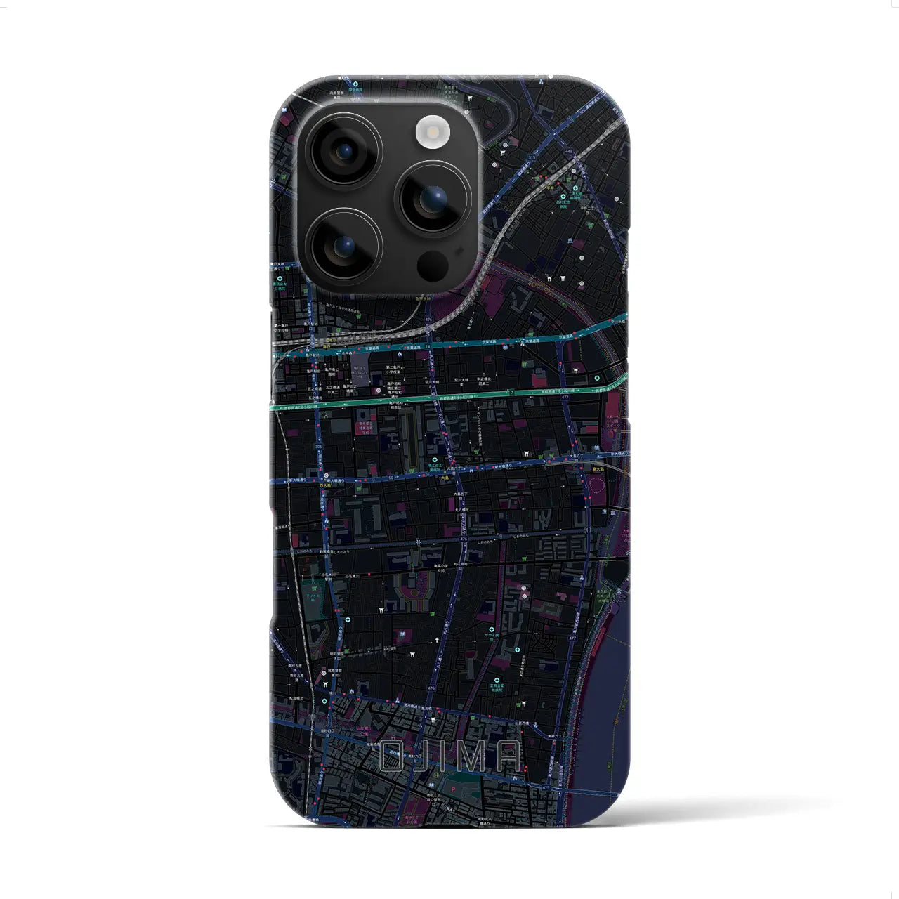 【大島(東京都)】地図柄iPhoneケース(バックカバータイプ)