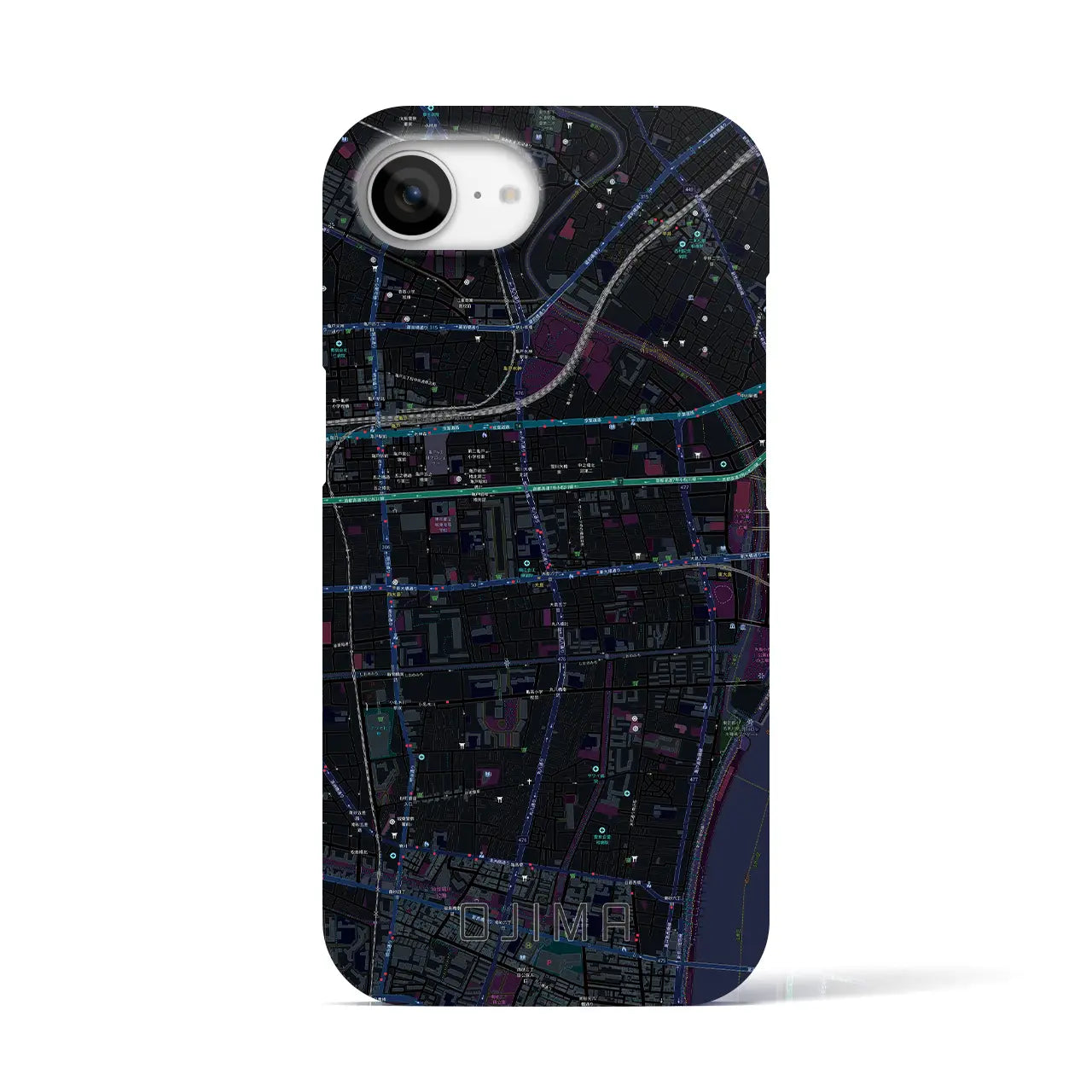 【大島(東京都)】地図柄iPhoneケース(バックカバータイプ)