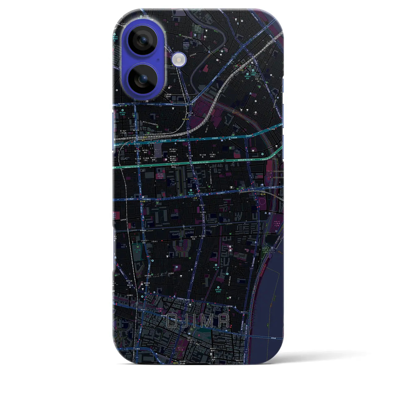 【大島(東京都)】地図柄iPhoneケース(バックカバータイプ)