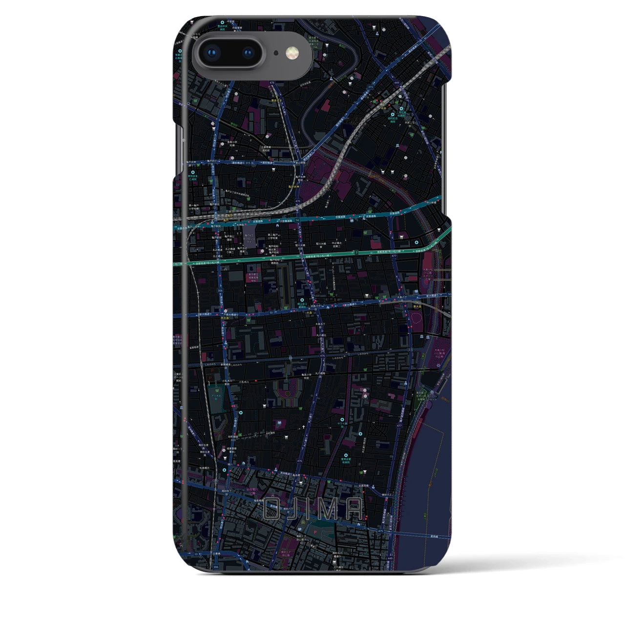 【大島(東京都)】地図柄iPhoneケース(バックカバータイプ)