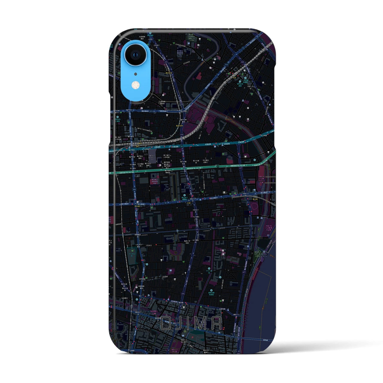 【大島(東京都)】地図柄iPhoneケース(バックカバータイプ)