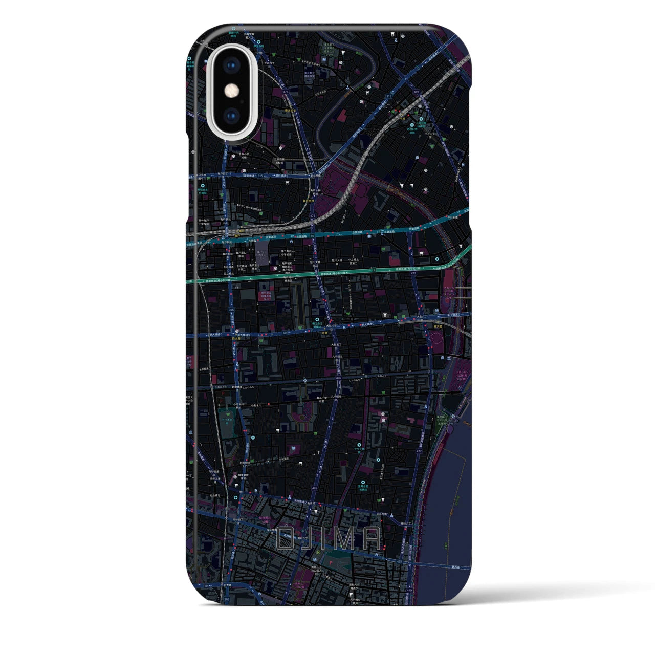 【大島(東京都)】地図柄iPhoneケース(バックカバータイプ)