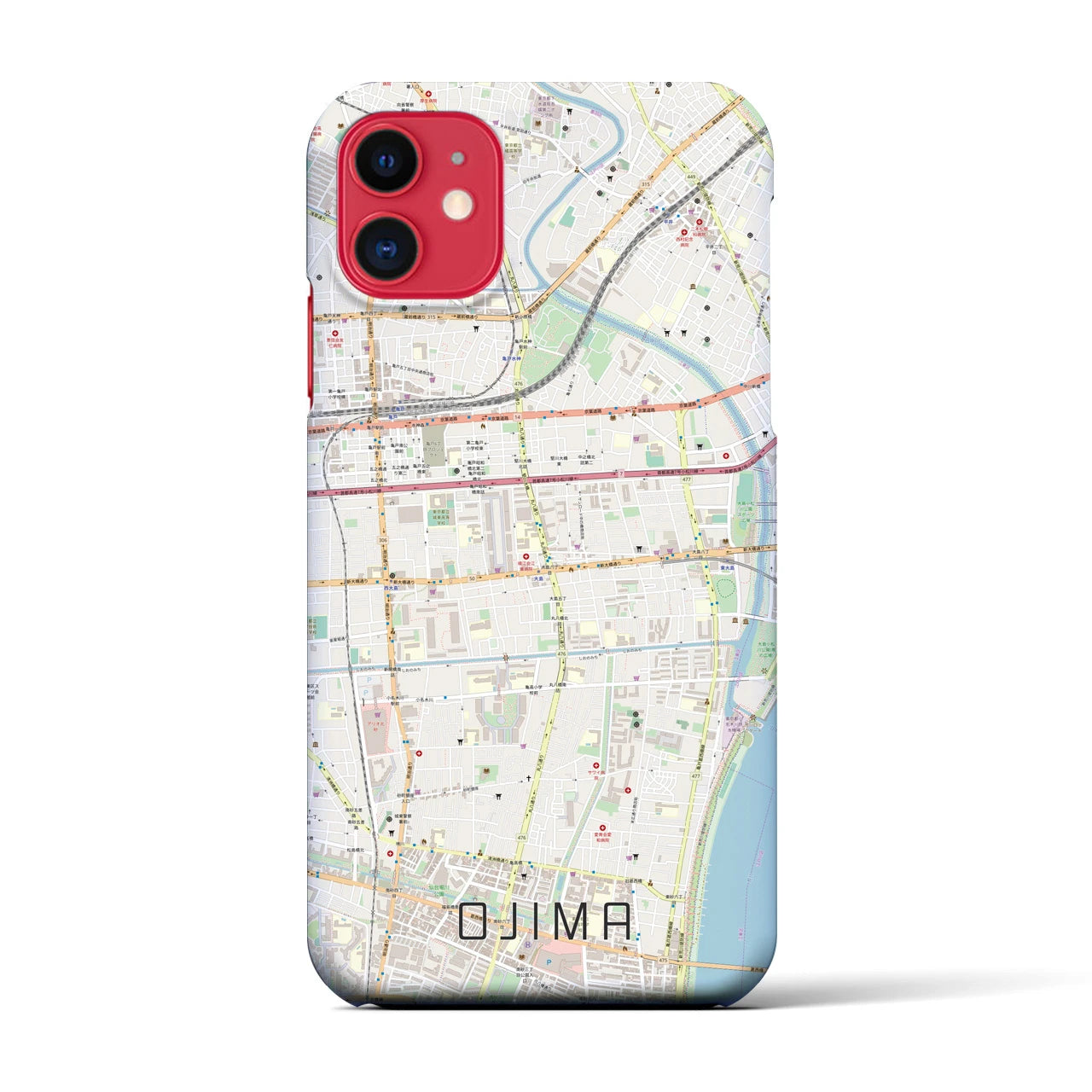 【大島(東京都)】地図柄iPhoneケース(バックカバータイプ)