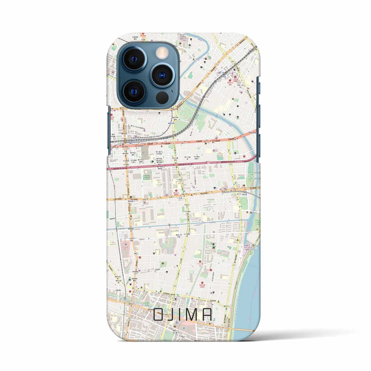 【大島(東京都)】地図柄iPhoneケース(バックカバータイプ)