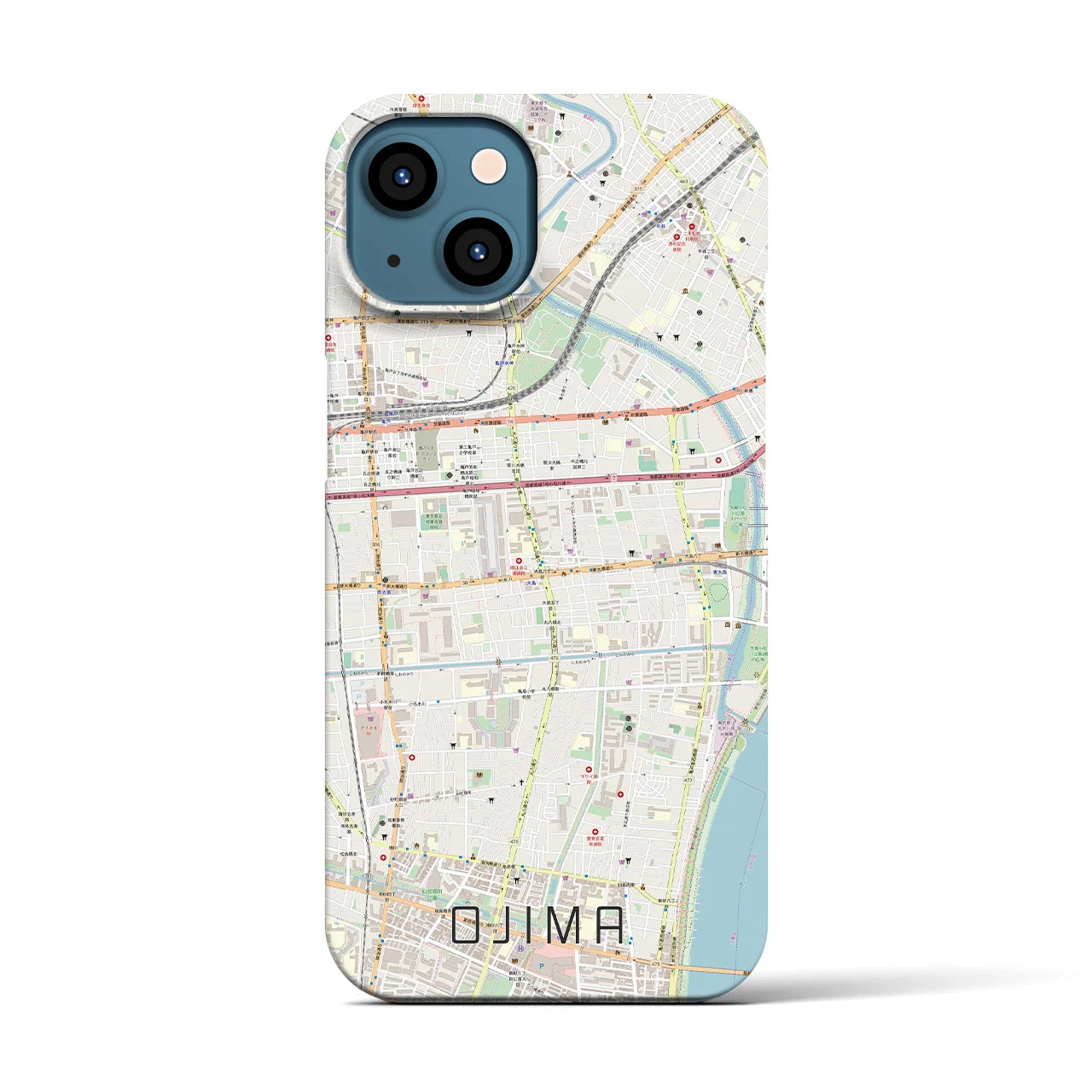 【大島(東京都)】地図柄iPhoneケース(バックカバータイプ)