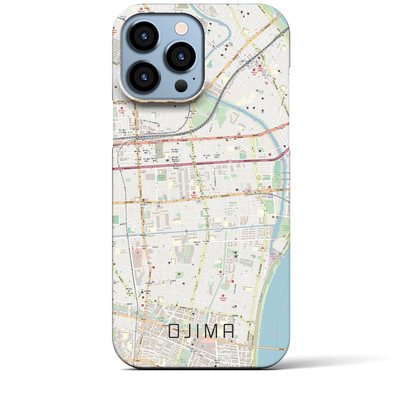 【大島(東京都)】地図柄iPhoneケース(バックカバータイプ)