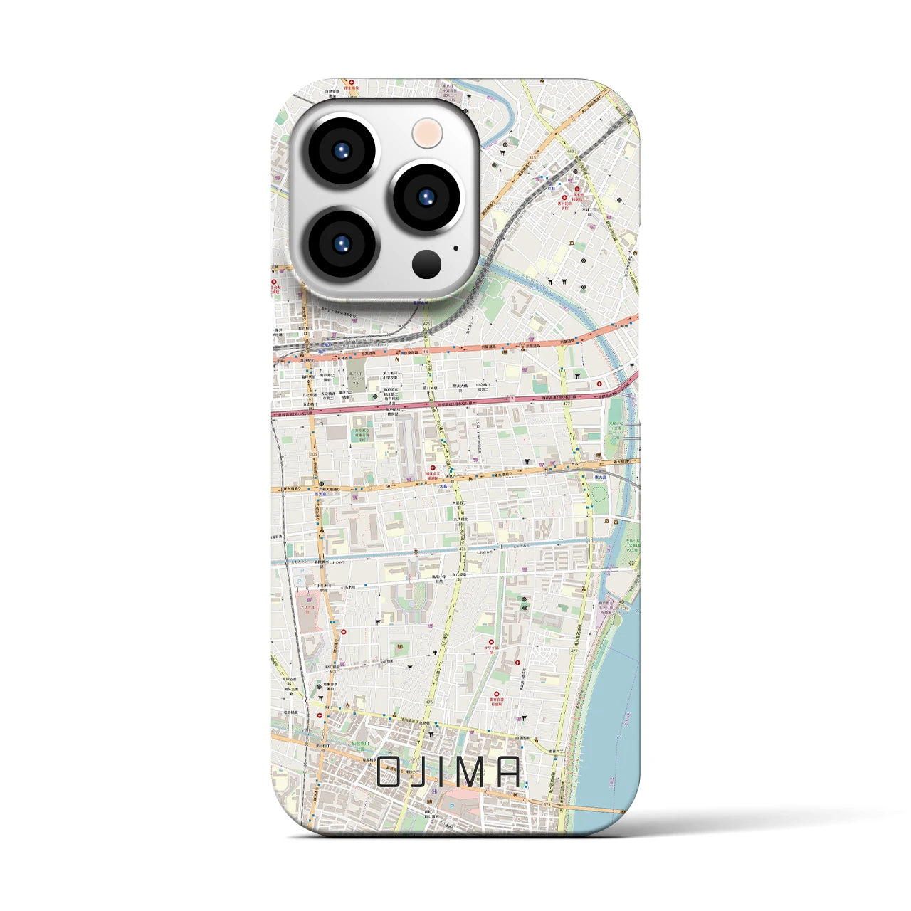 【大島(東京都)】地図柄iPhoneケース(バックカバータイプ)