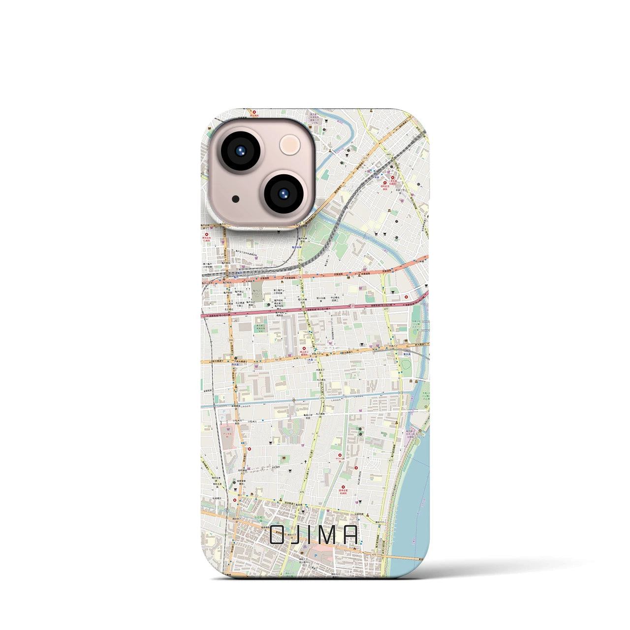 【大島(東京都)】地図柄iPhoneケース(バックカバータイプ)
