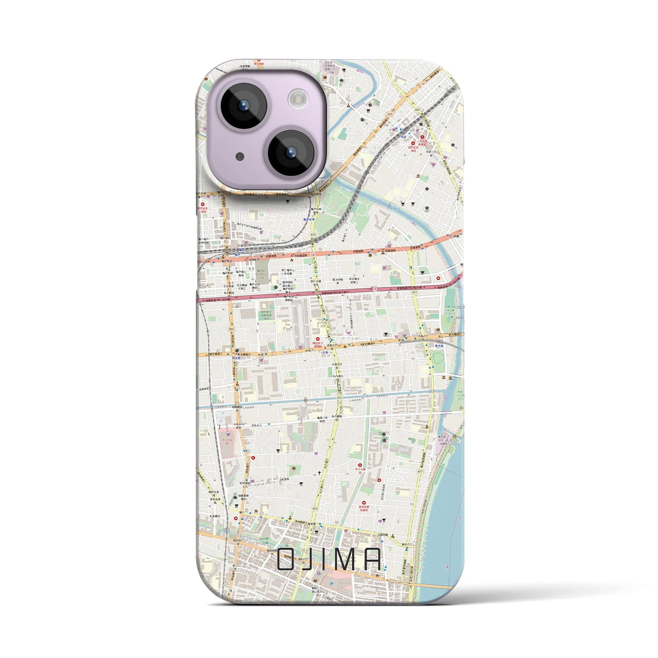 【大島(東京都)】地図柄iPhoneケース(バックカバータイプ)