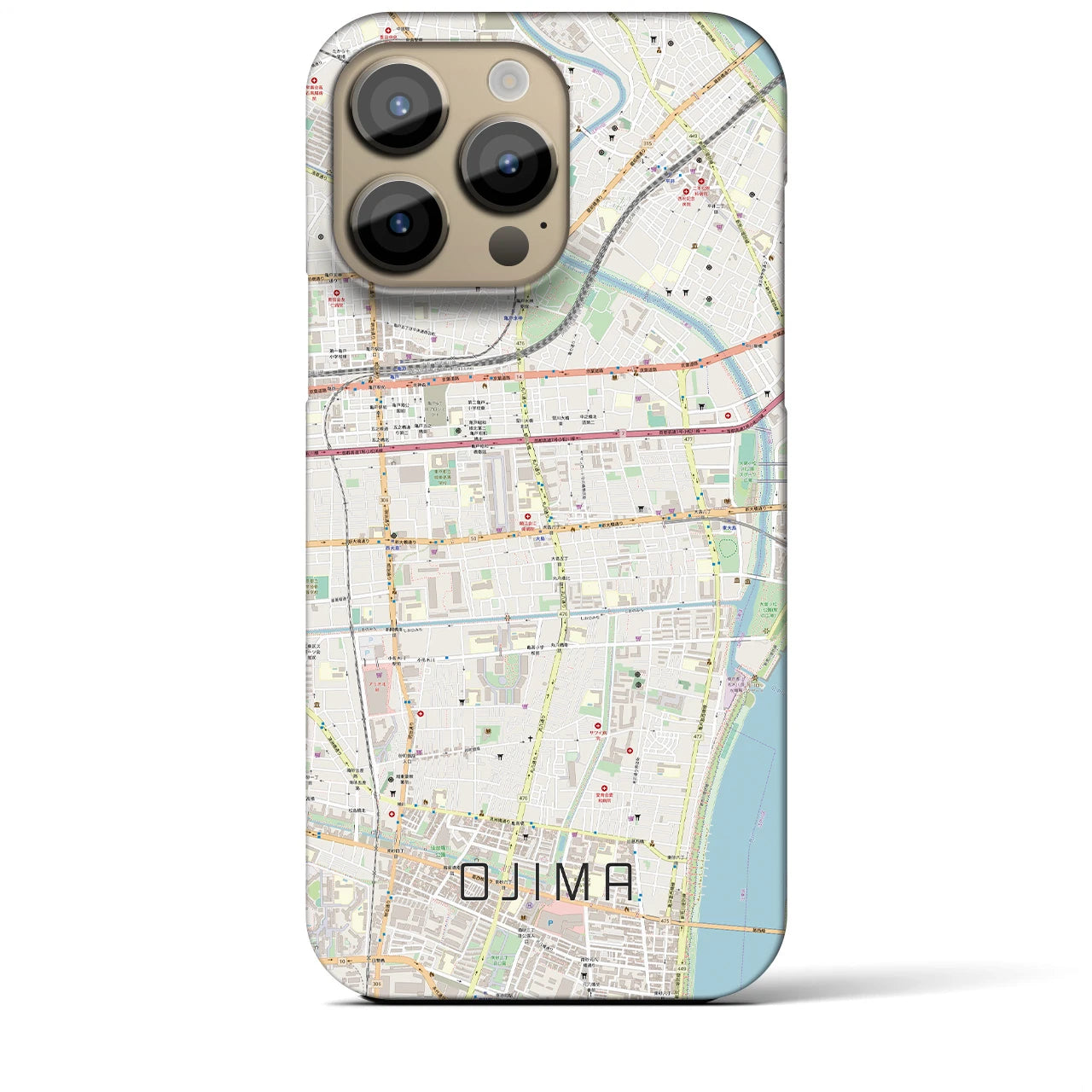 【大島(東京都)】地図柄iPhoneケース(バックカバータイプ)