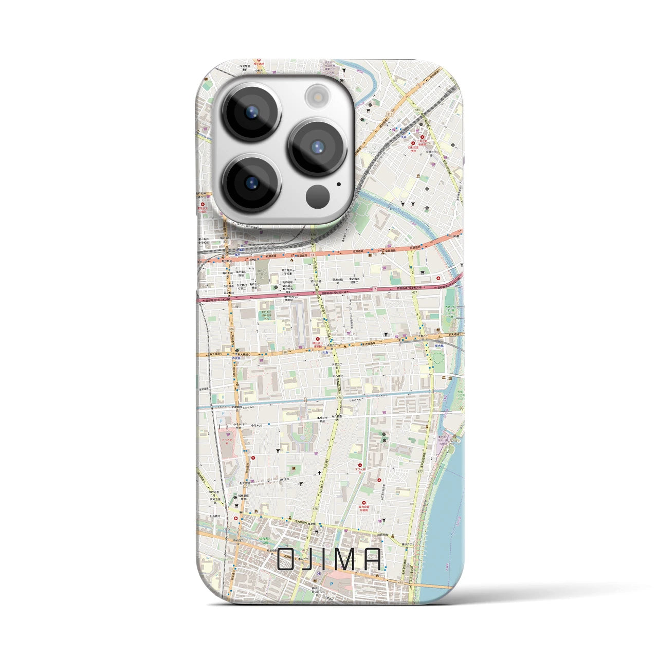 【大島(東京都)】地図柄iPhoneケース(バックカバータイプ)