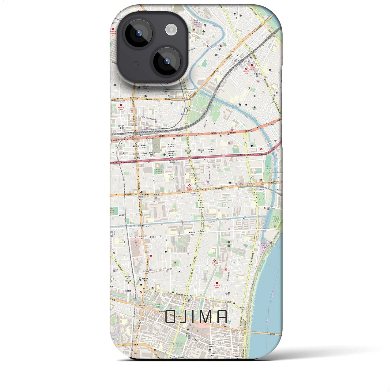 【大島(東京都)】地図柄iPhoneケース(バックカバータイプ)