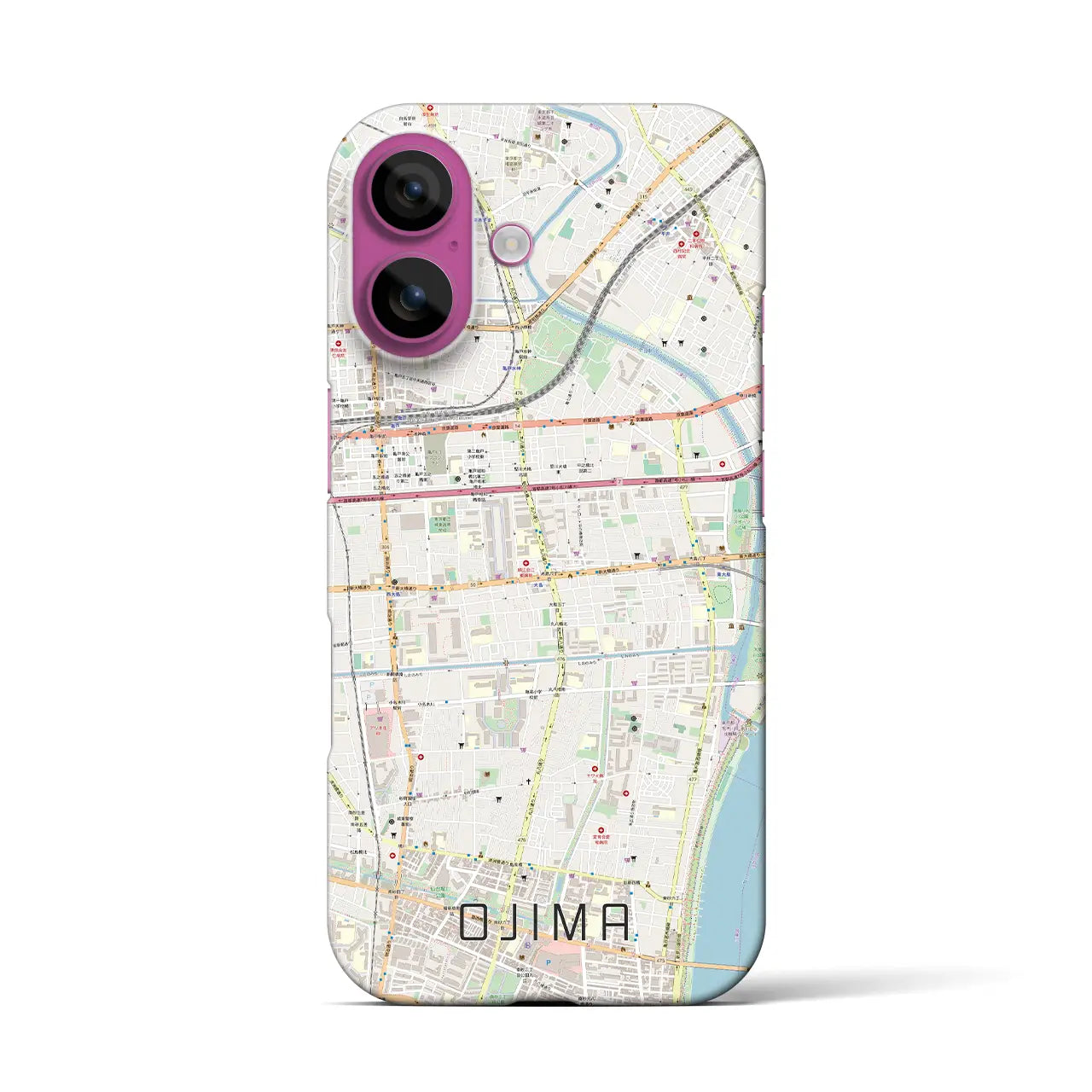 【大島(東京都)】地図柄iPhoneケース(バックカバータイプ)