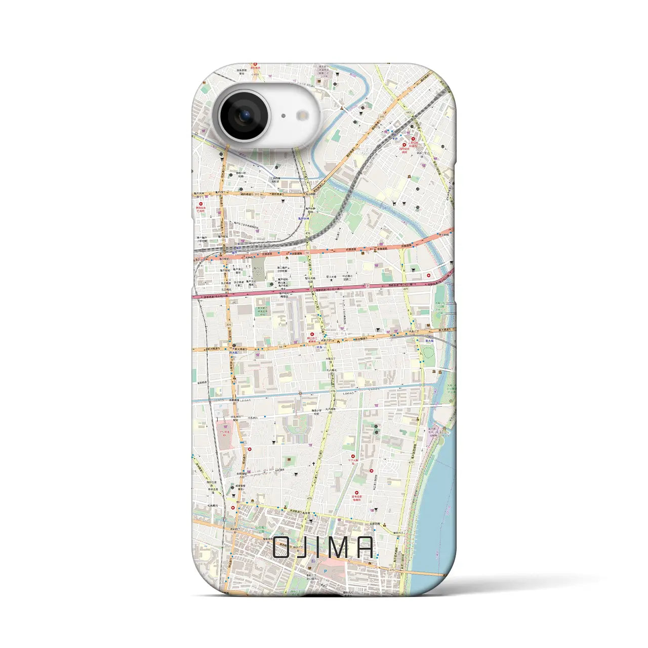 【大島(東京都)】地図柄iPhoneケース(バックカバータイプ)