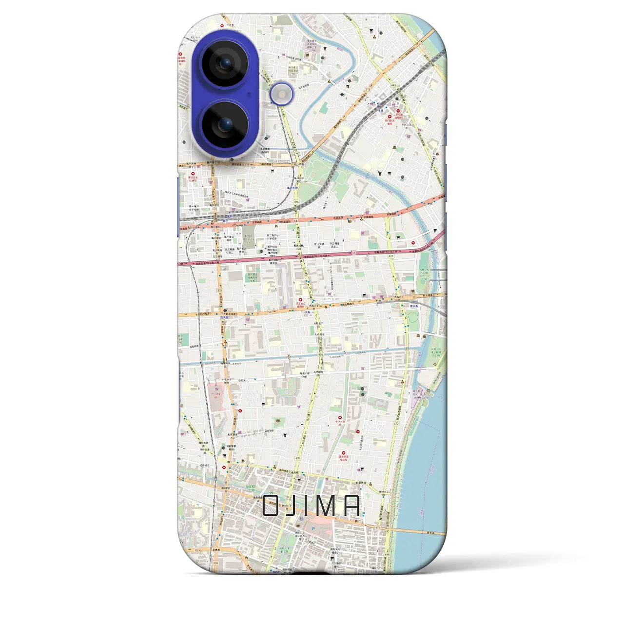 【大島(東京都)】地図柄iPhoneケース(バックカバータイプ)ナチュラル・iPhone 16 Pro Max 用