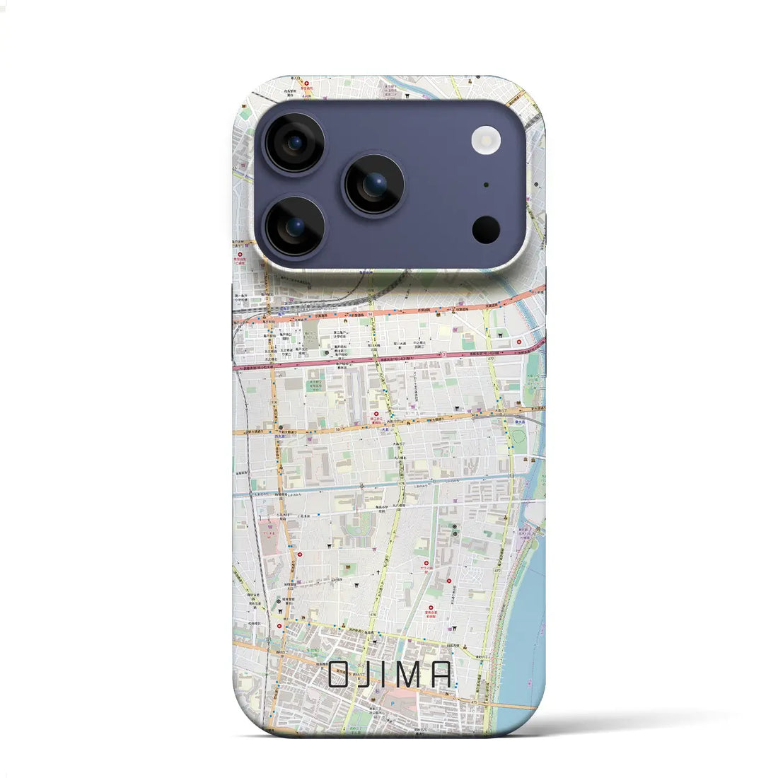 【大島(東京都)】地図柄iPhoneケース(バックカバータイプ)ブラック・iPhone 17 Pro Max 用