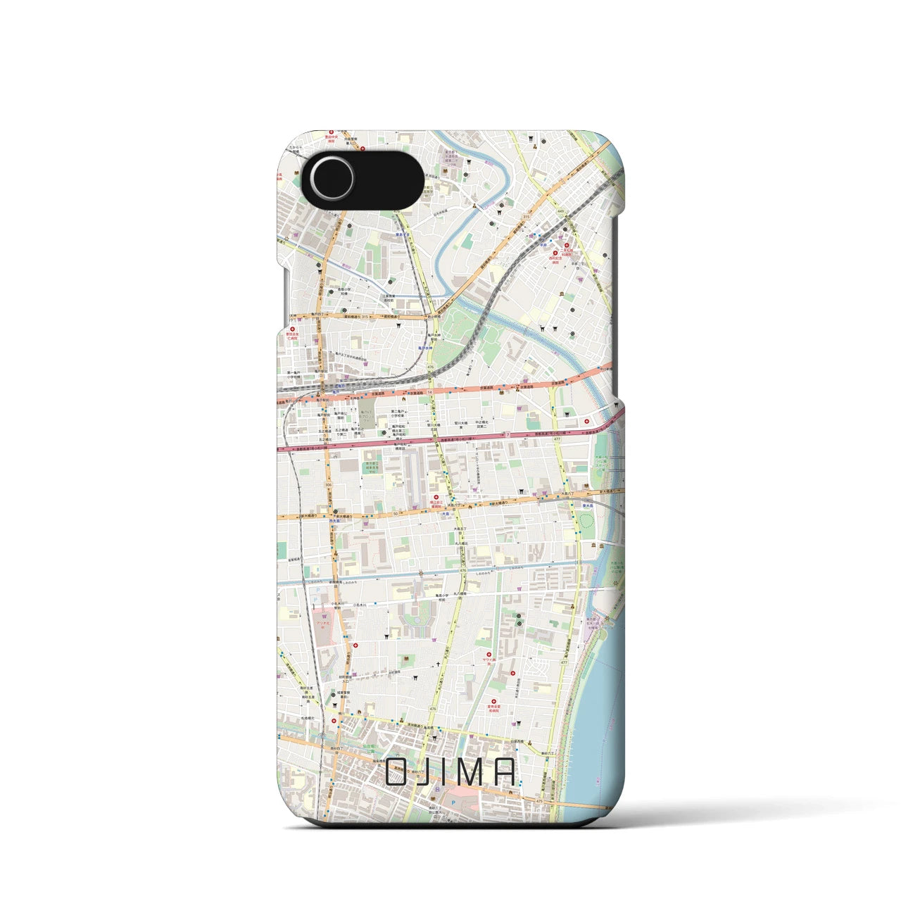 【大島(東京都)】地図柄iPhoneケース(バックカバータイプ)