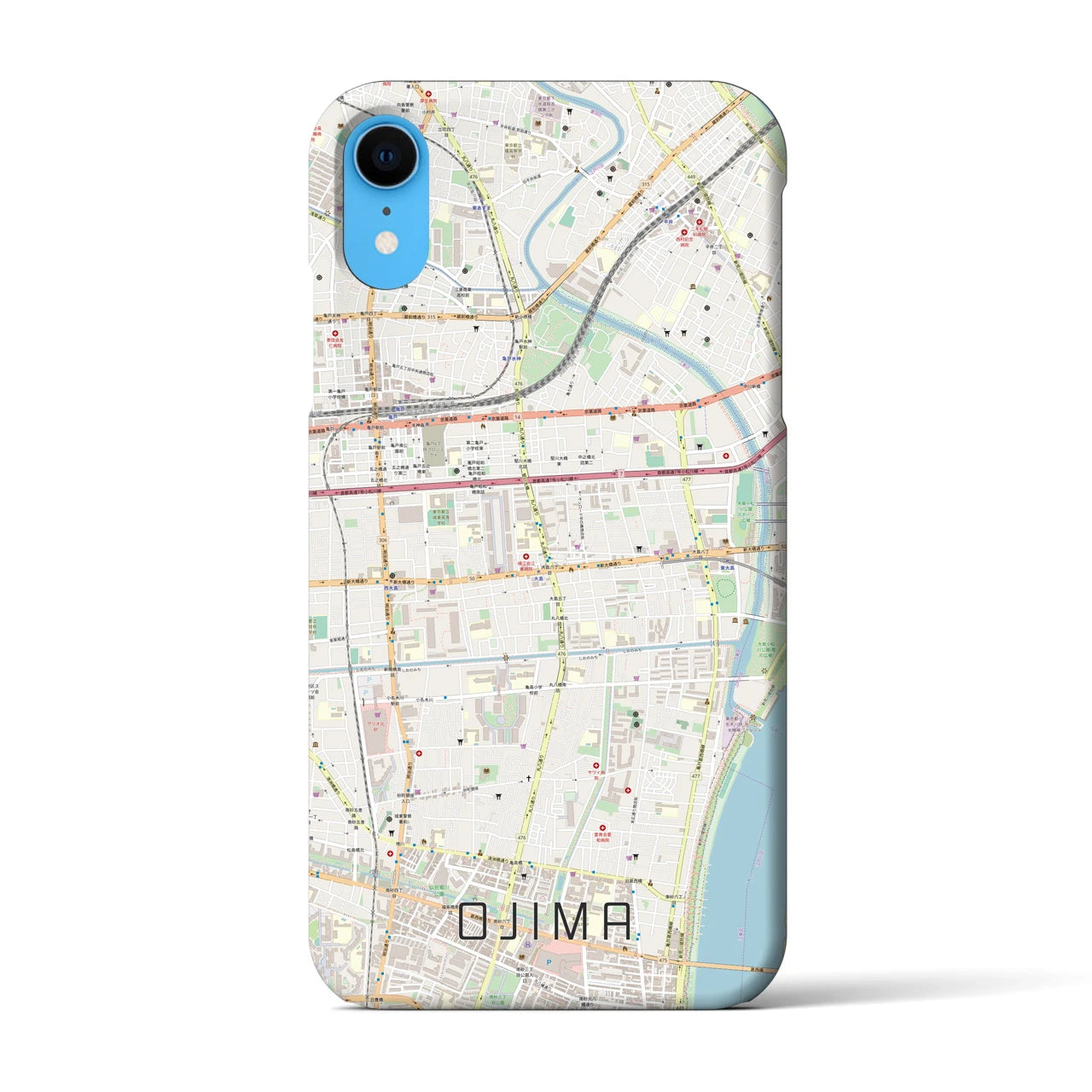 【大島(東京都)】地図柄iPhoneケース(バックカバータイプ)