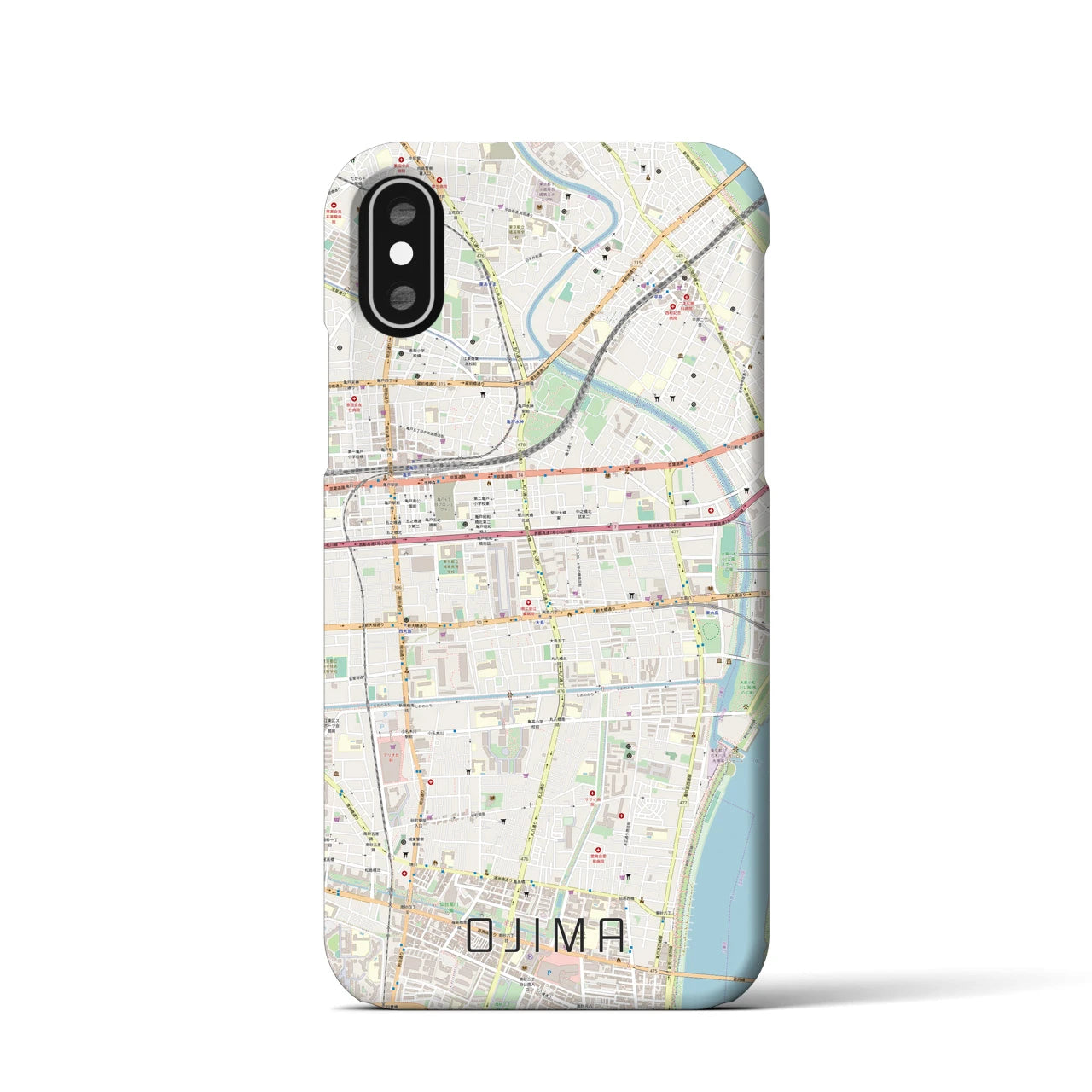 【大島(東京都)】地図柄iPhoneケース(バックカバータイプ)