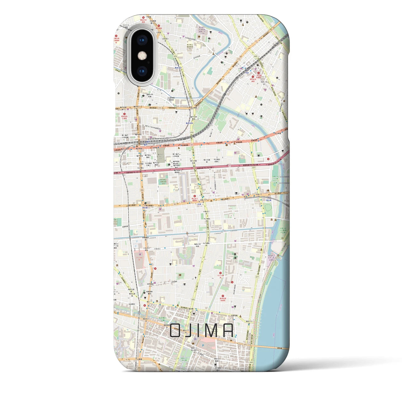 【大島(東京都)】地図柄iPhoneケース(バックカバータイプ)