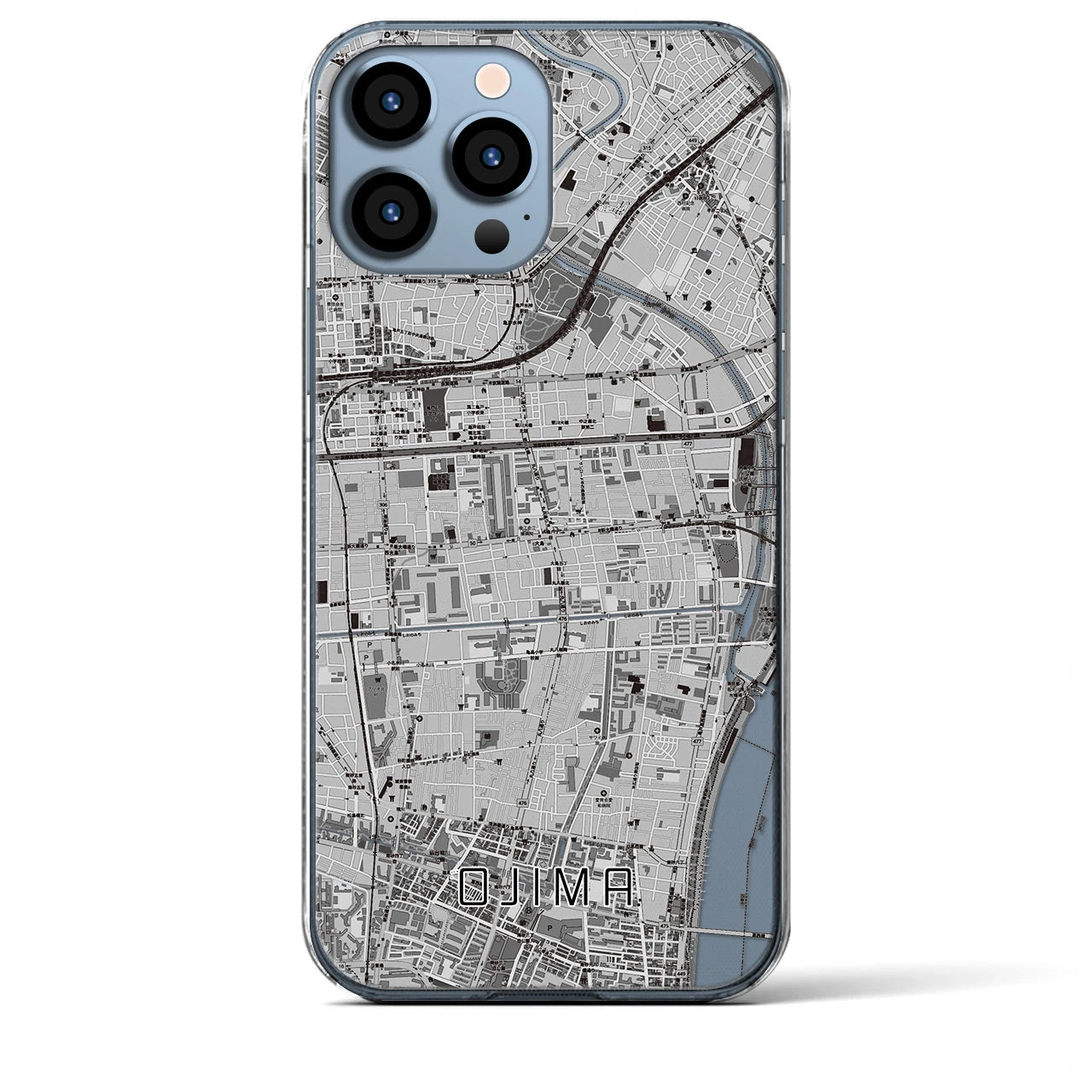 【大島(東京都)】地図柄iPhoneケース(クリアタイプ)